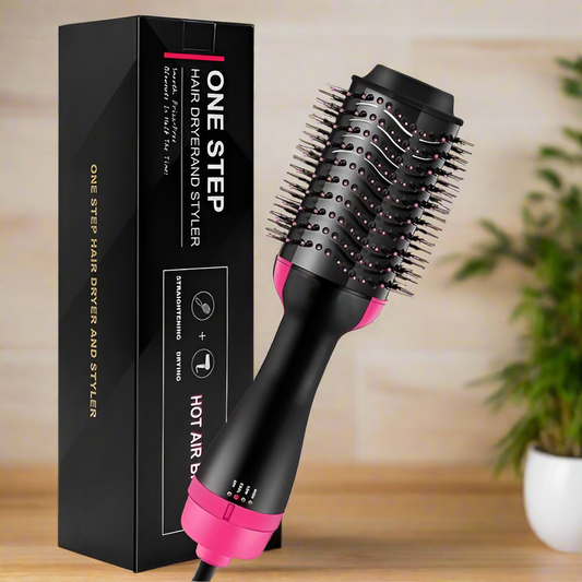 Hot Air Brush 3 in 1 One Step Hair Dryer and Styler Volumizer for Straightening, Curling, Salon Negative Ion Ceramic Blow Dryer Brush for All Hair Types (ONE STEP)