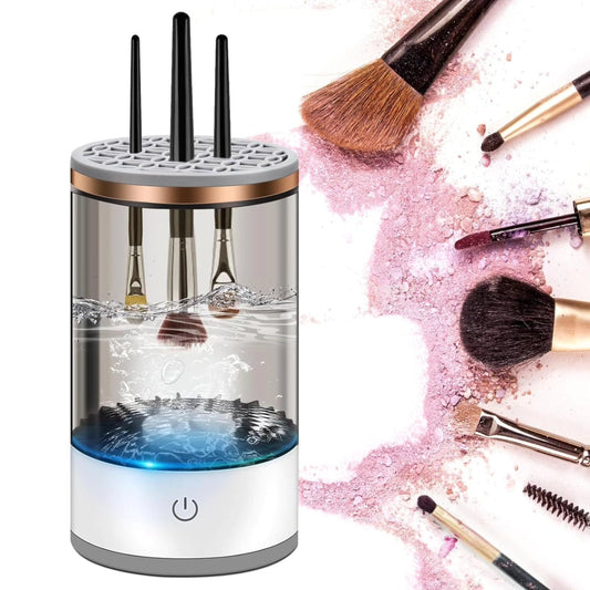 Makeup Brush Cleaner Machine with USB Cable, Spinning Electric Makeup Brush Cleaner Machine, Deep Cleaning Cosmetic Brush Cleaner for All Size Makeup Brushes for Women